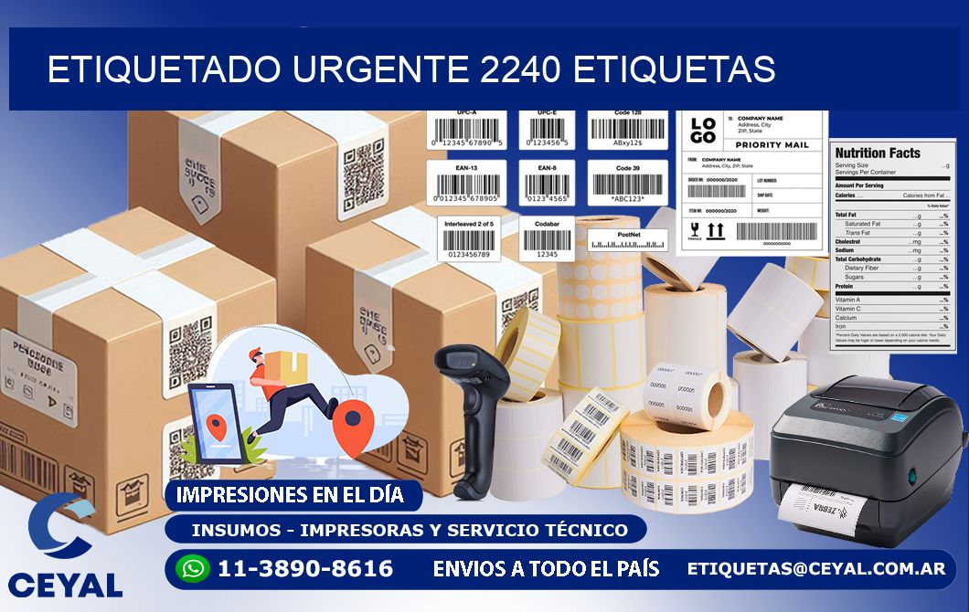 etiquetado urgente 2240 etiquetas