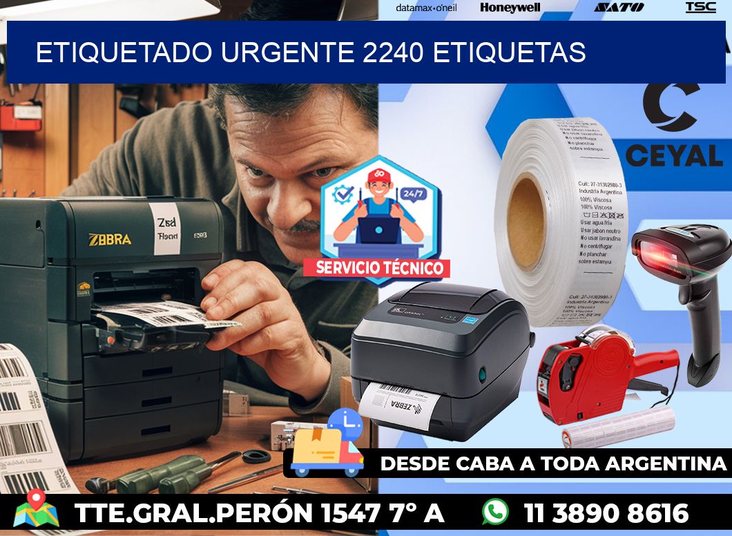 etiquetado urgente 2240 etiquetas
