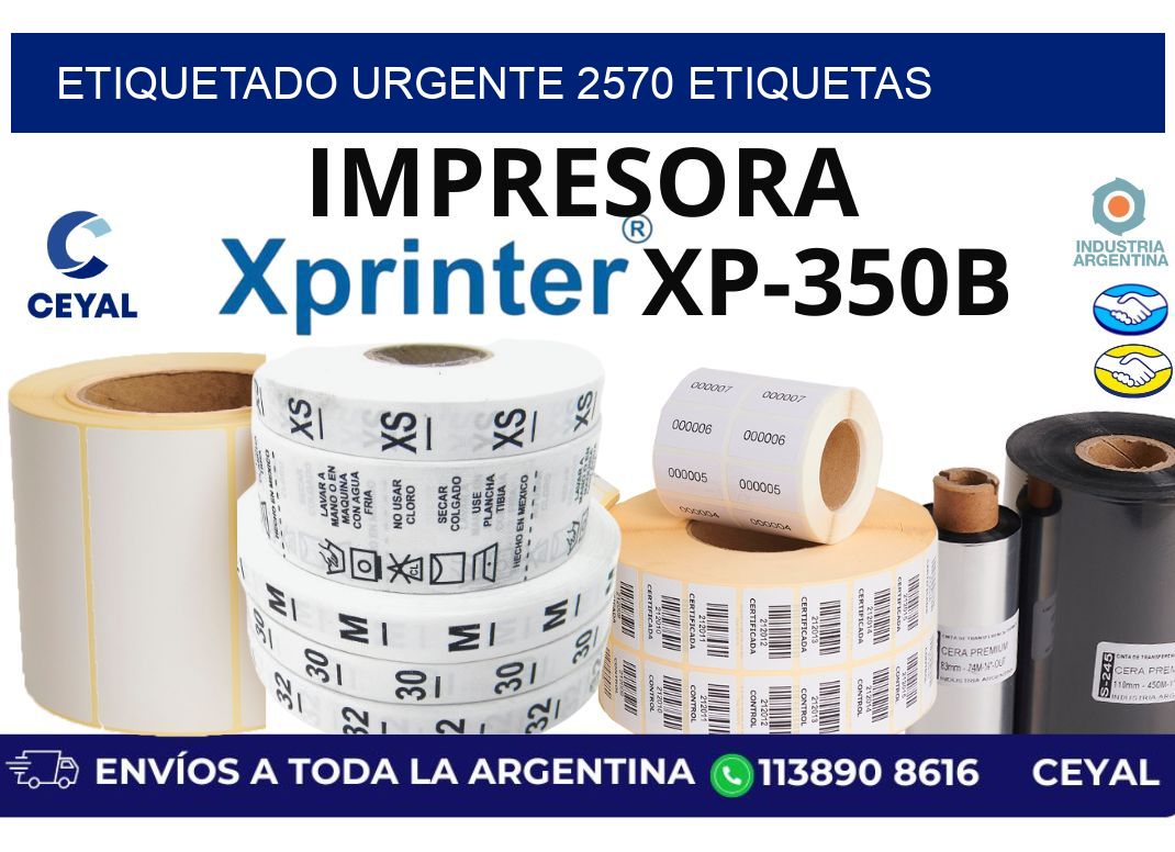 etiquetado urgente 2570 etiquetas