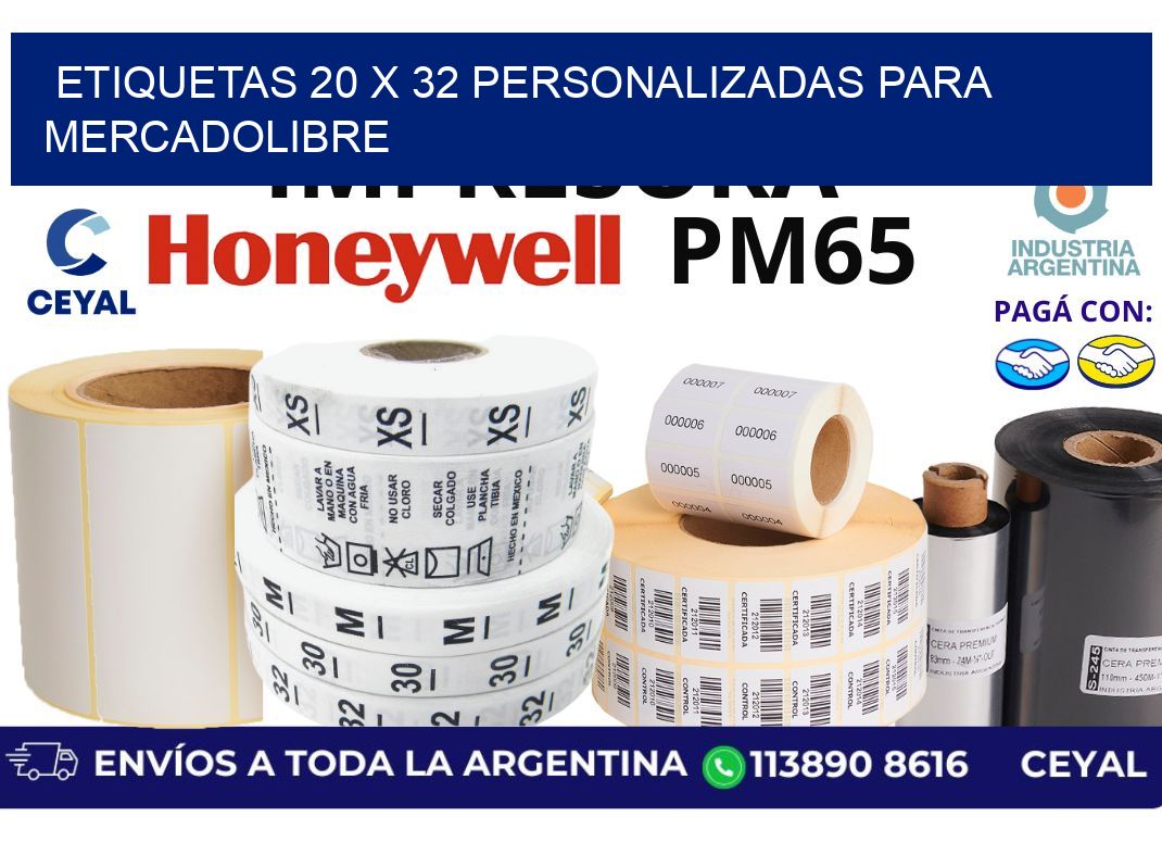 etiquetas 20 x 32 personalizadas para mercadolibre