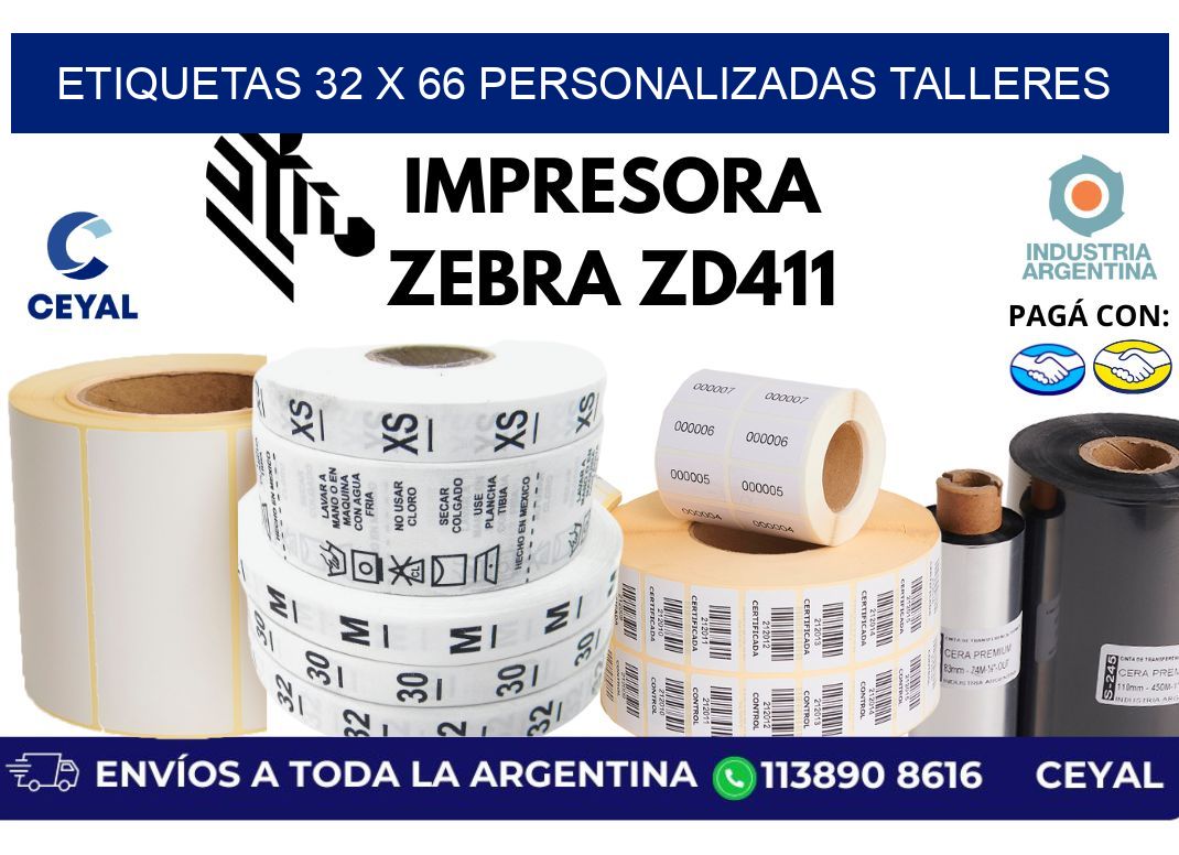 etiquetas 32 x 66 personalizadas talleres