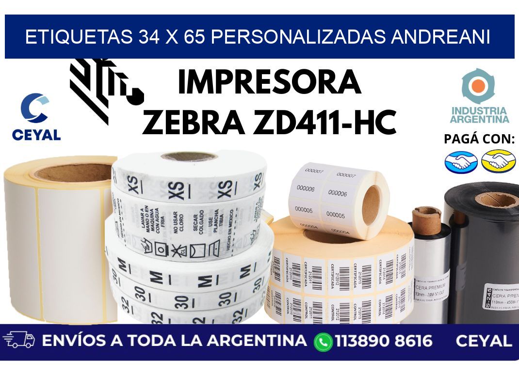 etiquetas 34 x 65 personalizadas andreani