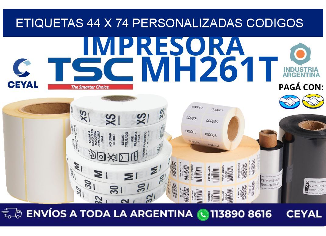 etiquetas 44 x 74 personalizadas codigos