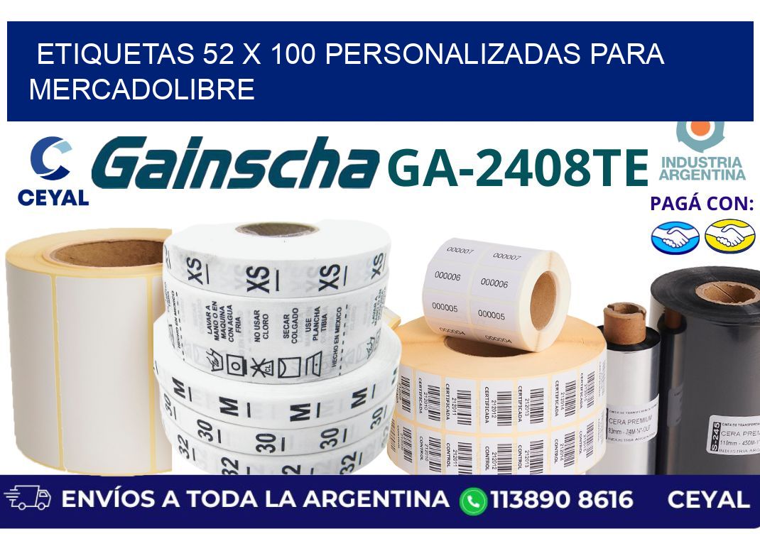 etiquetas 52 x 100 personalizadas para mercadolibre
