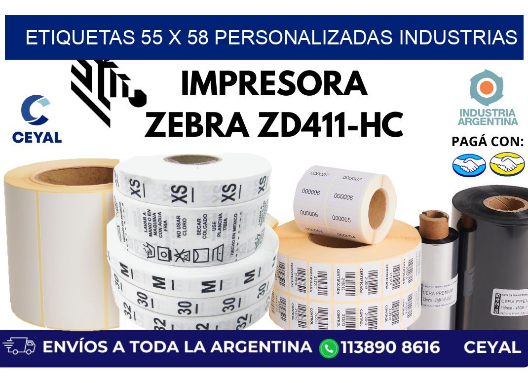 etiquetas 55 x 58 personalizadas industrias