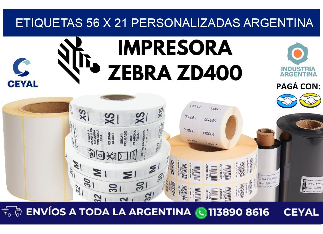 etiquetas 56 x 21 personalizadas argentina