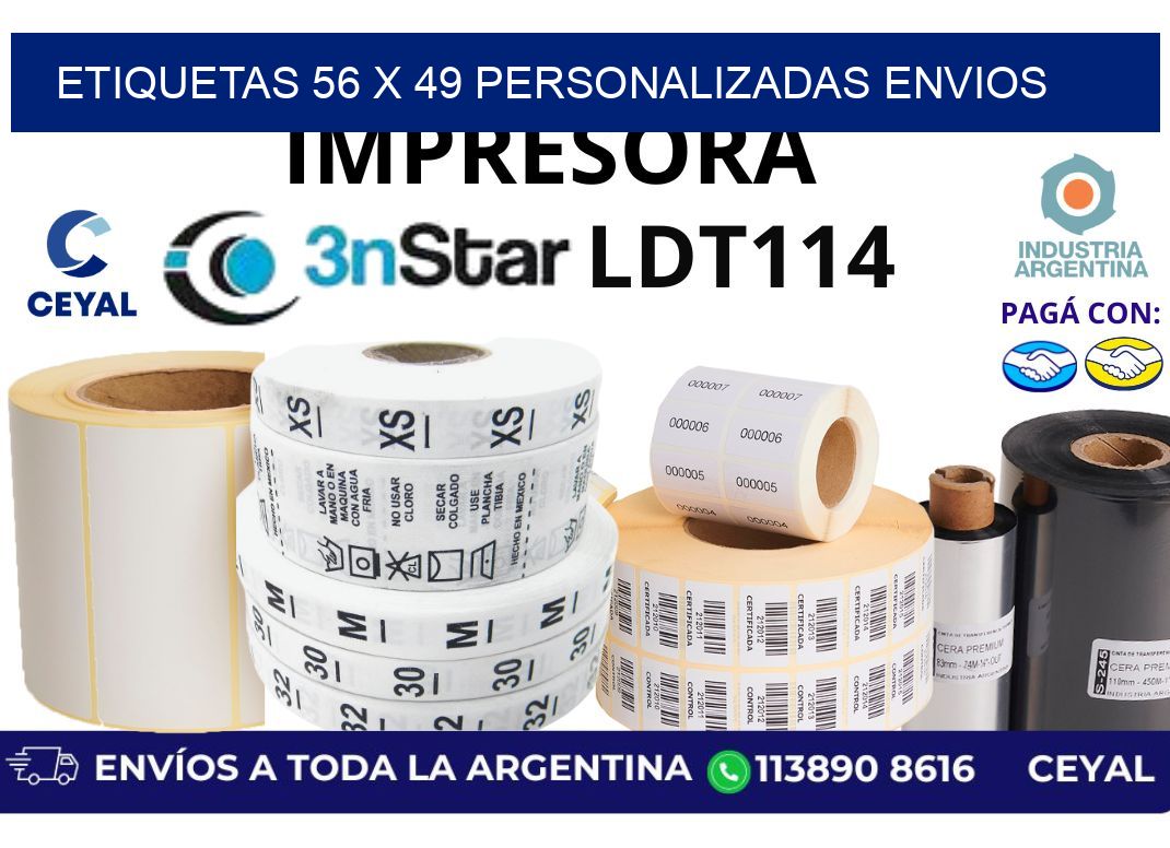 etiquetas 56 x 49 personalizadas envios