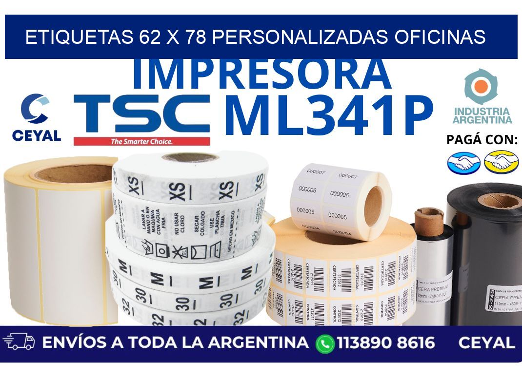 etiquetas 62 x 78 personalizadas oficinas