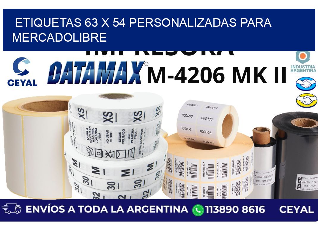 etiquetas 63 x 54 personalizadas para mercadolibre