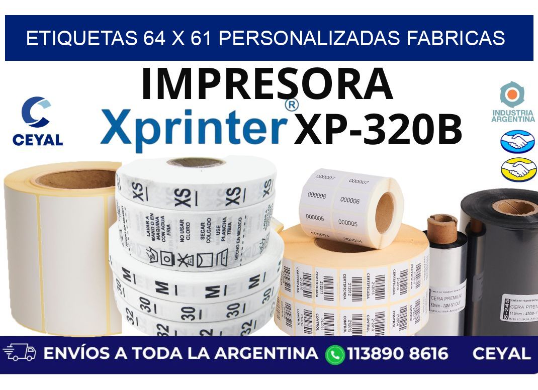 etiquetas 64 x 61 personalizadas fabricas