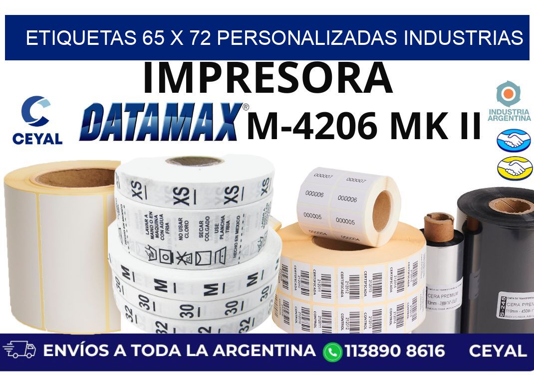 etiquetas 65 x 72 personalizadas industrias