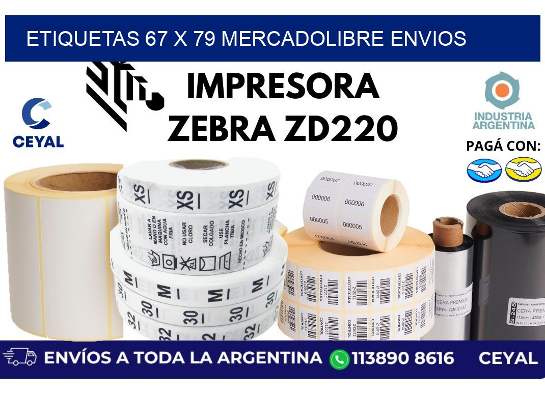 etiquetas 67 x 79 mercadolibre envios