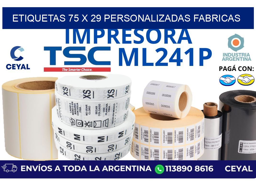 etiquetas 75 x 29 personalizadas fabricas