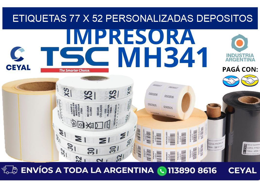 etiquetas 77 x 52 personalizadas depositos