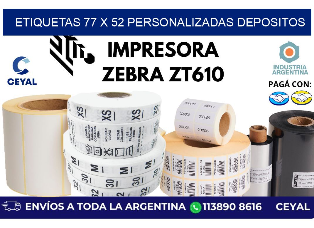 etiquetas 77 x 52 personalizadas depositos