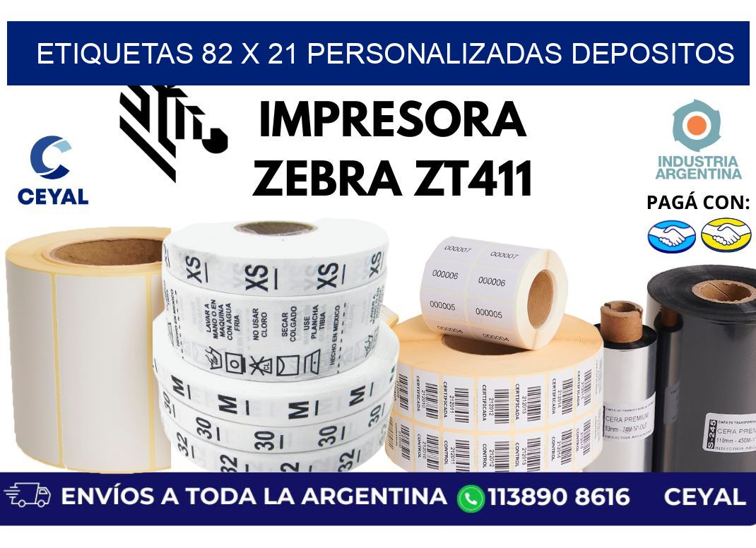 etiquetas 82 x 21 personalizadas depositos