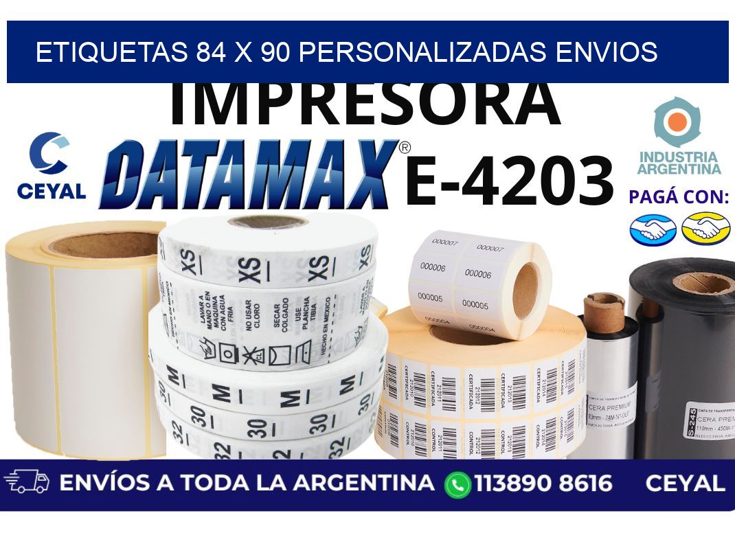 etiquetas 84 x 90 personalizadas envios