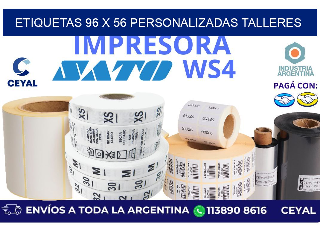 etiquetas 96 x 56 personalizadas talleres