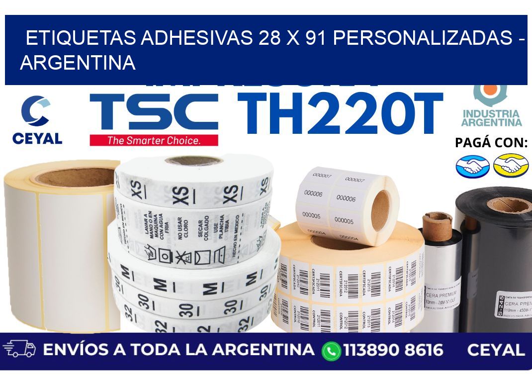 etiquetas adhesivas 28 x 91 personalizadas - Argentina