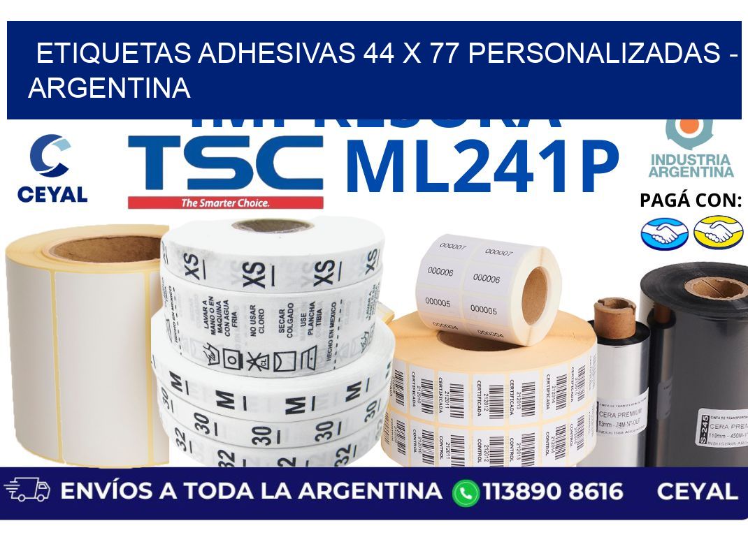 etiquetas adhesivas 44 x 77 personalizadas - Argentina