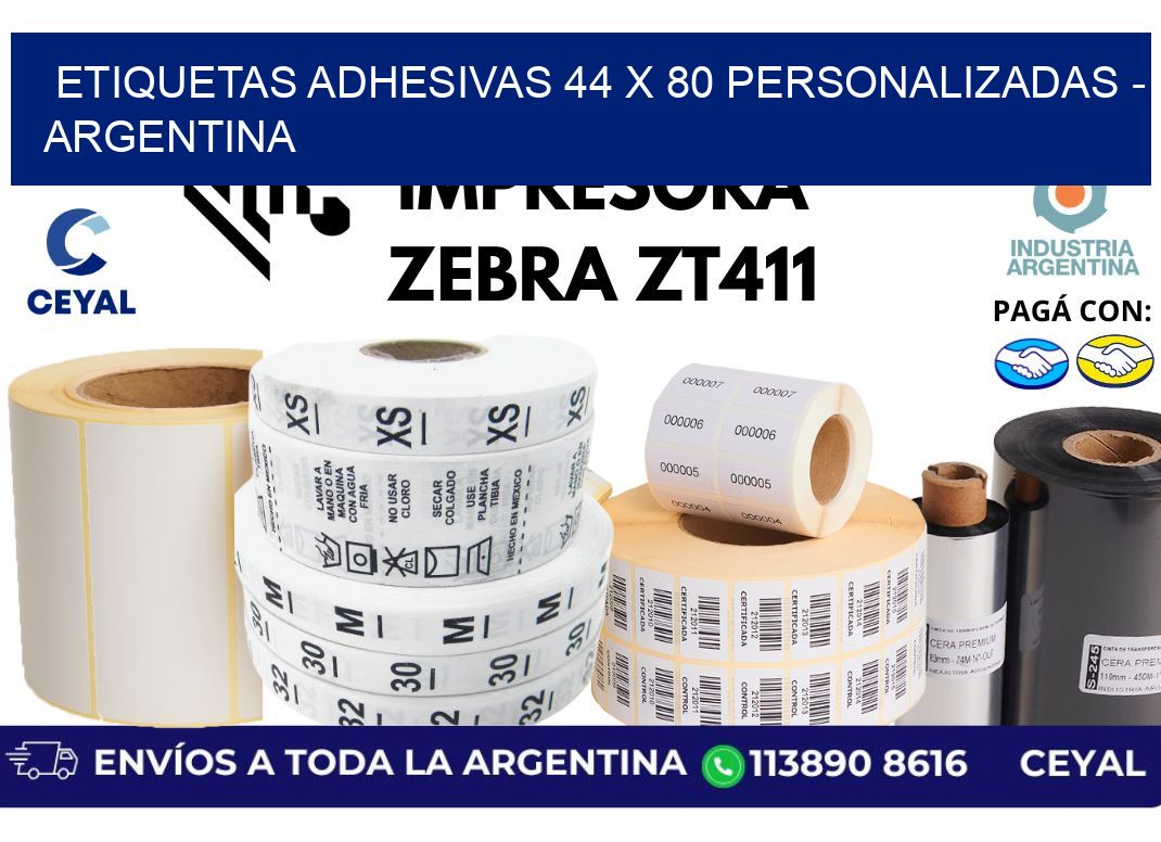 etiquetas adhesivas 44 x 80 personalizadas – Argentina