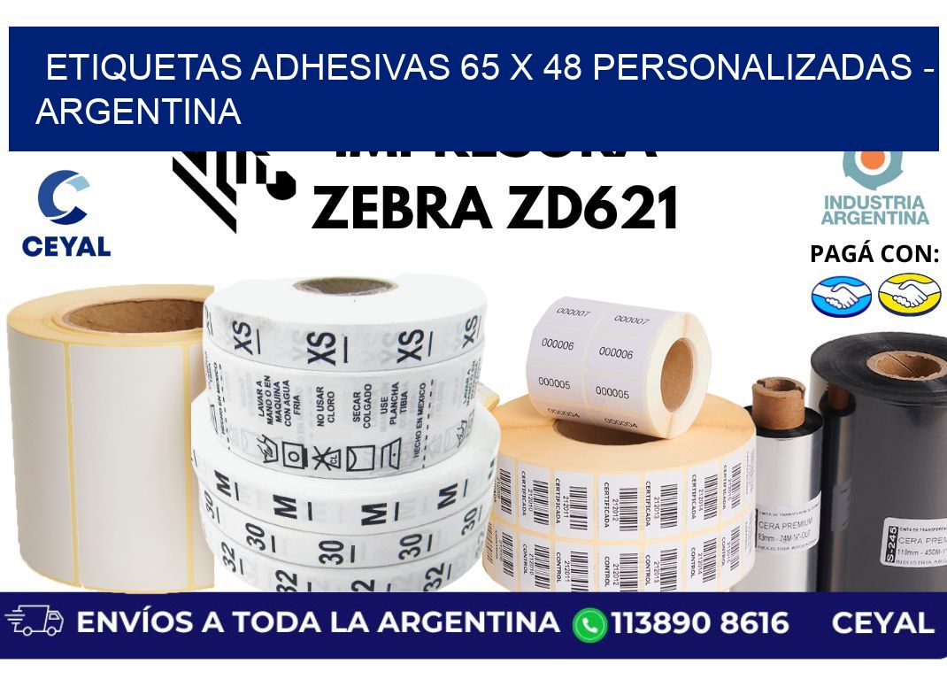 etiquetas adhesivas 65 x 48 personalizadas - Argentina