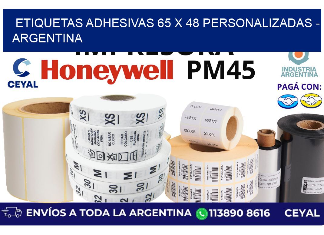 etiquetas adhesivas 65 x 48 personalizadas - Argentina
