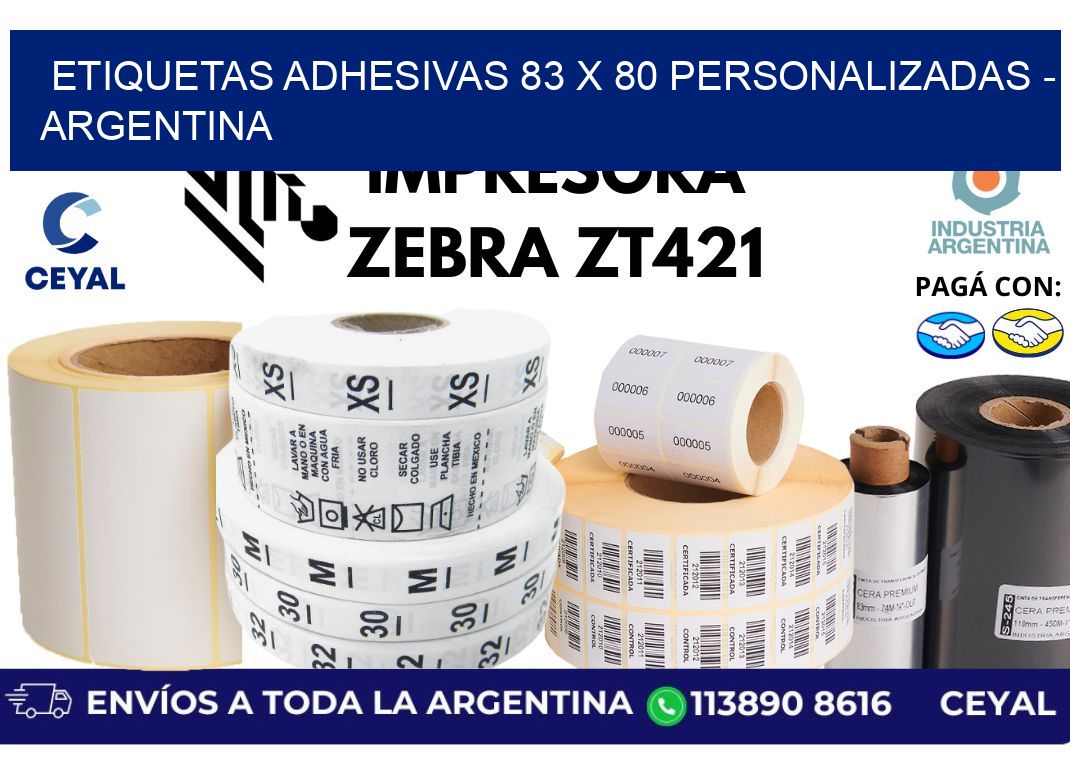 etiquetas adhesivas 83 x 80 personalizadas - Argentina