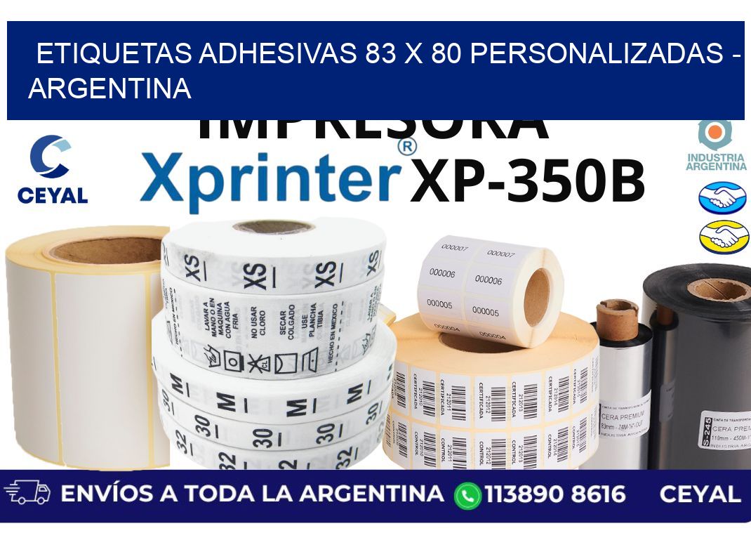 etiquetas adhesivas 83 x 80 personalizadas - Argentina
