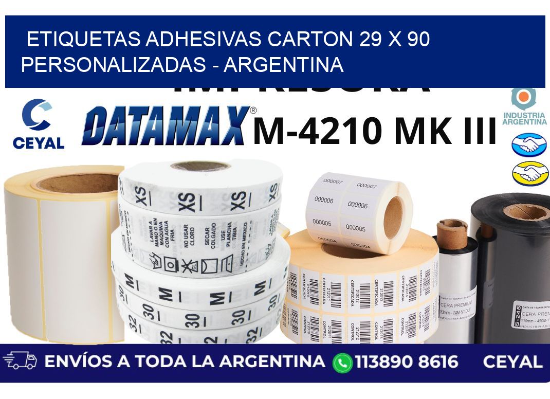 etiquetas adhesivas carton 29 x 90 personalizadas - Argentina