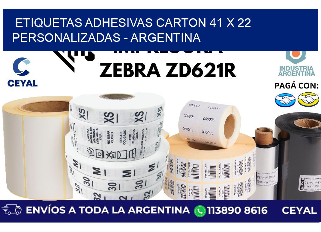 etiquetas adhesivas carton 41 x 22 personalizadas - Argentina