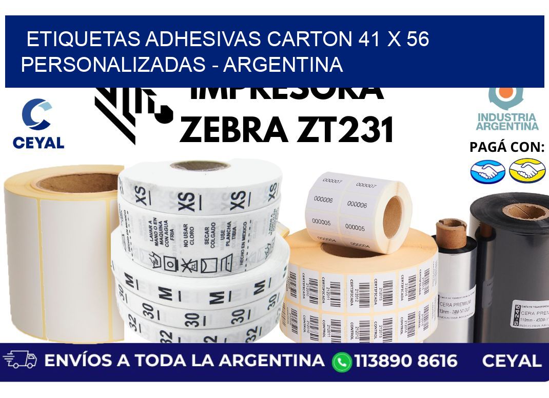 etiquetas adhesivas carton 41 x 56 personalizadas - Argentina