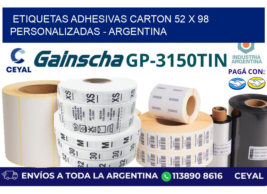 etiquetas adhesivas carton 52 x 98 personalizadas – Argentina