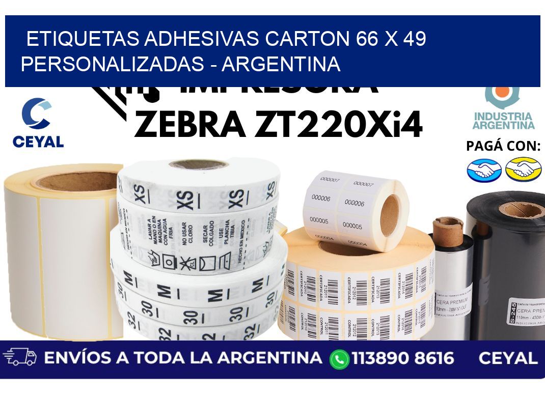 etiquetas adhesivas carton 66 x 49 personalizadas - Argentina