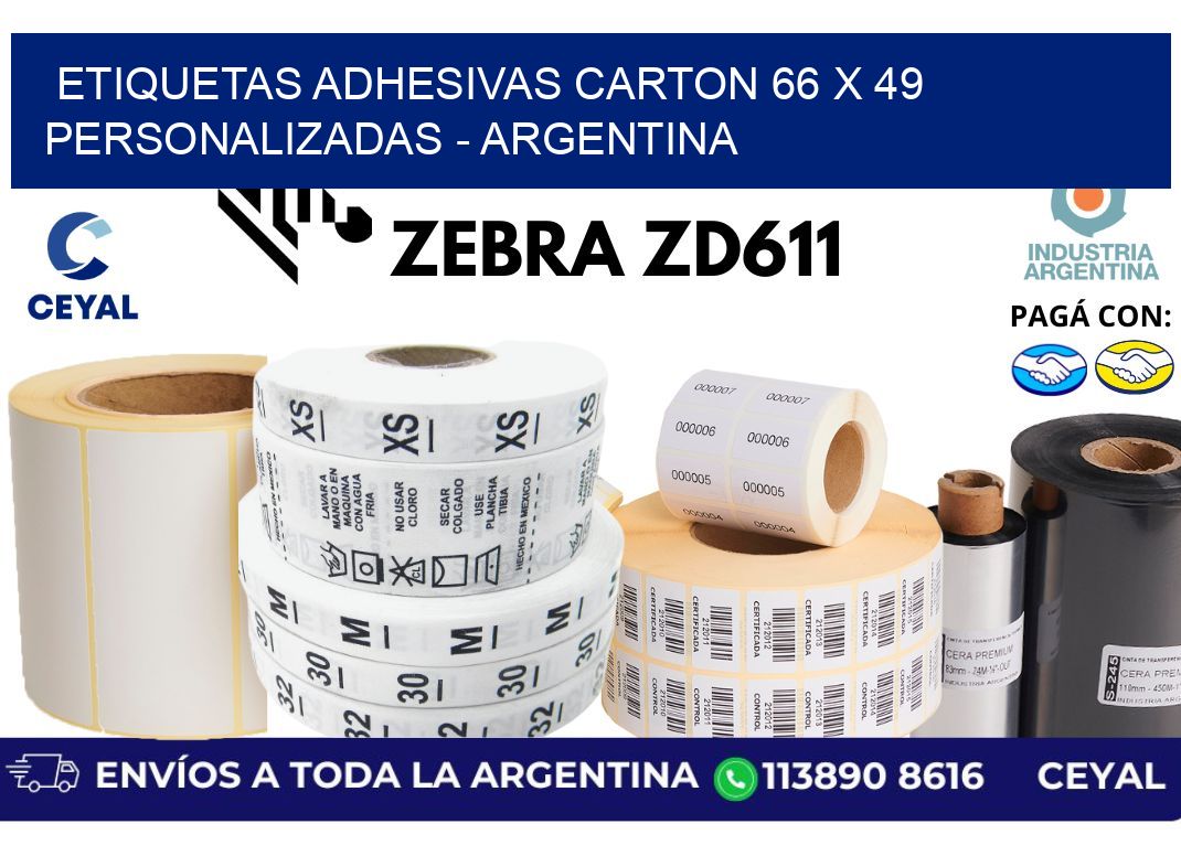 etiquetas adhesivas carton 66 x 49 personalizadas - Argentina