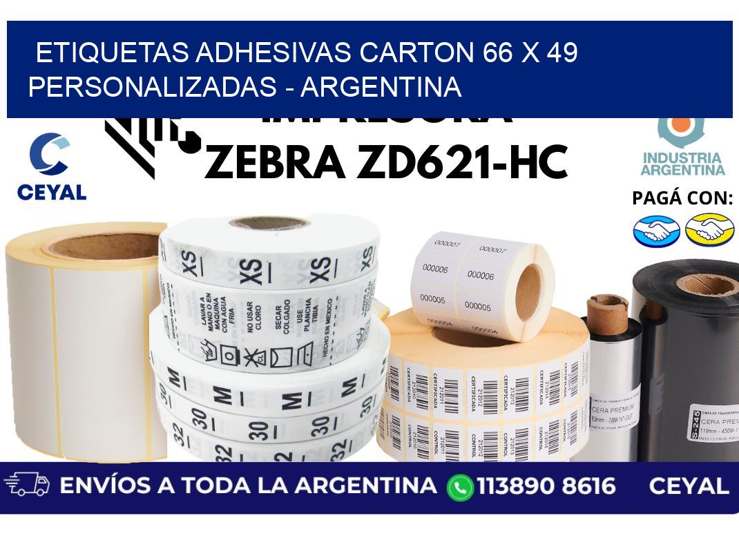 etiquetas adhesivas carton 66 x 49 personalizadas – Argentina