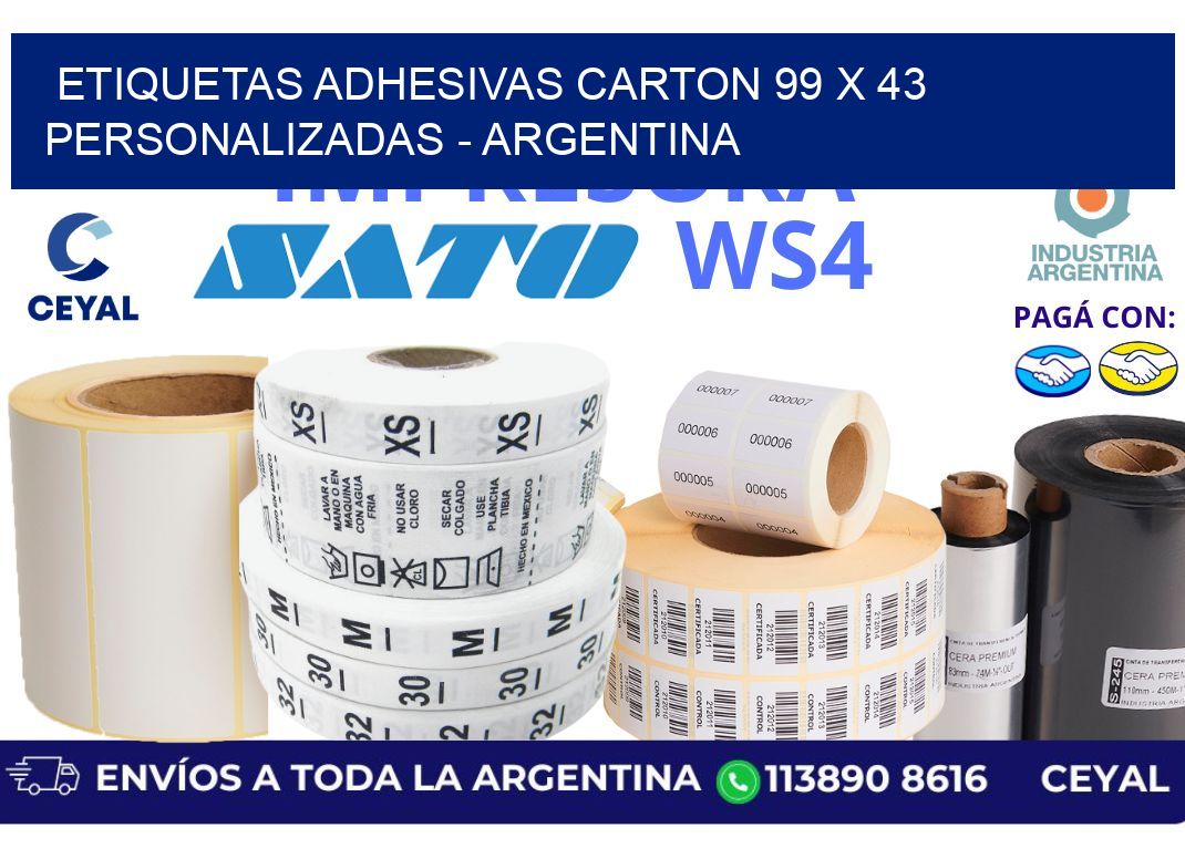 etiquetas adhesivas carton 99 x 43 personalizadas – Argentina