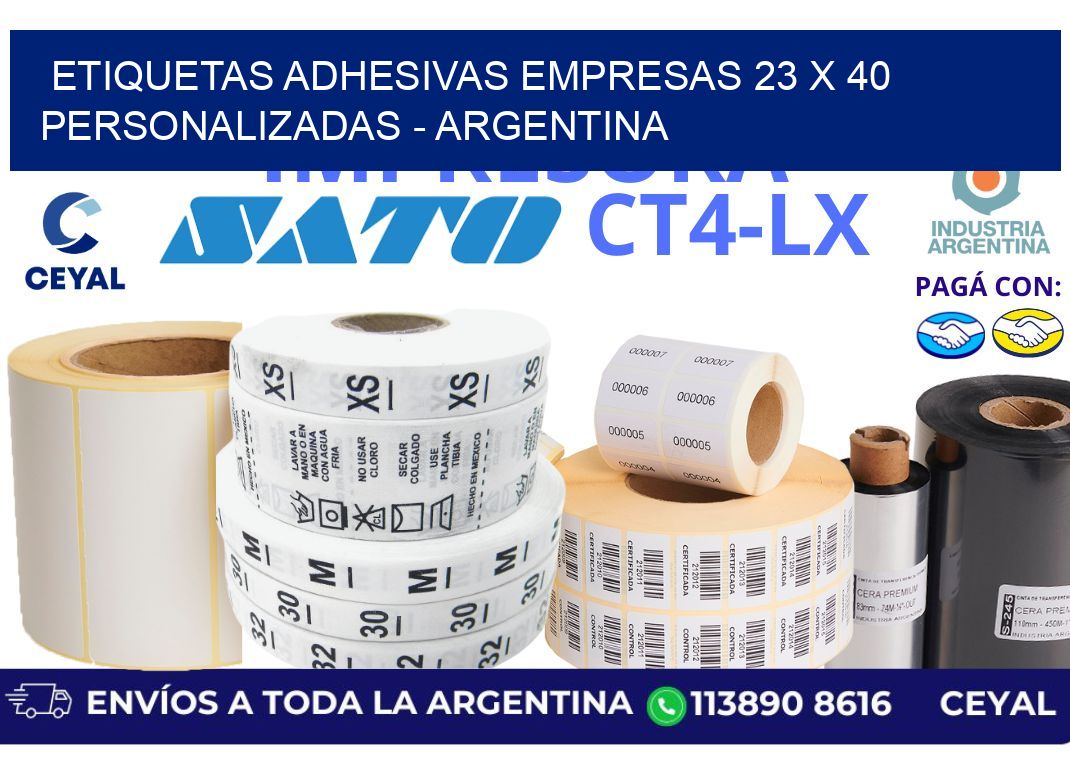 etiquetas adhesivas empresas 23 x 40 personalizadas - Argentina