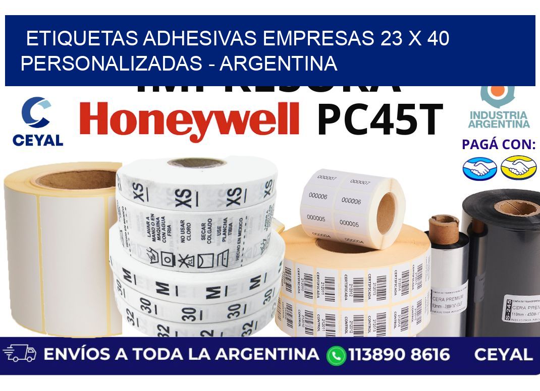 etiquetas adhesivas empresas 23 x 40 personalizadas – Argentina