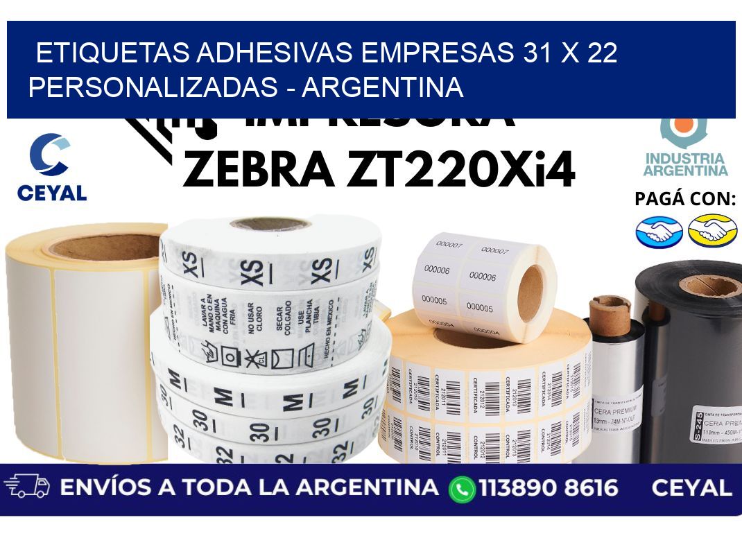 etiquetas adhesivas empresas 31 x 22 personalizadas - Argentina