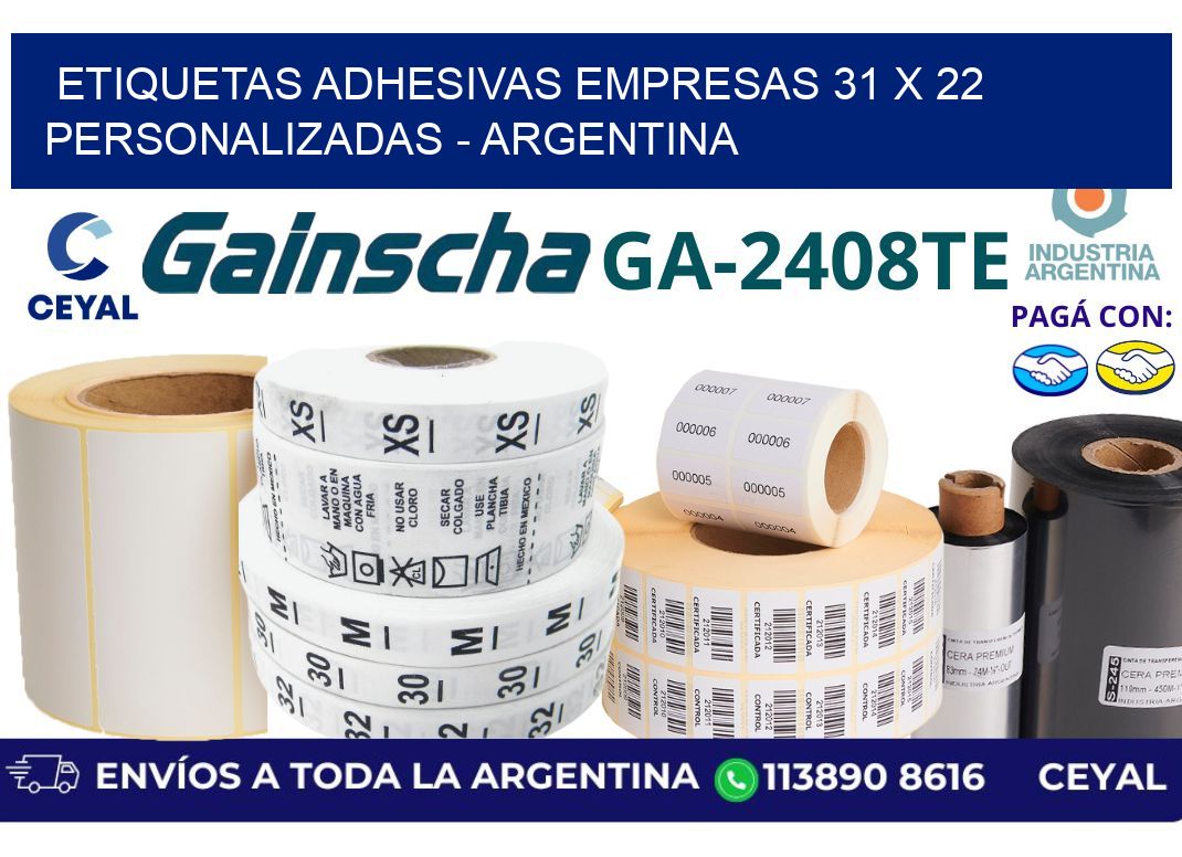 etiquetas adhesivas empresas 31 x 22 personalizadas – Argentina
