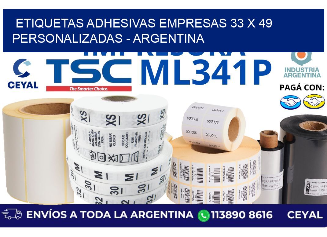 etiquetas adhesivas empresas 33 x 49 personalizadas – Argentina