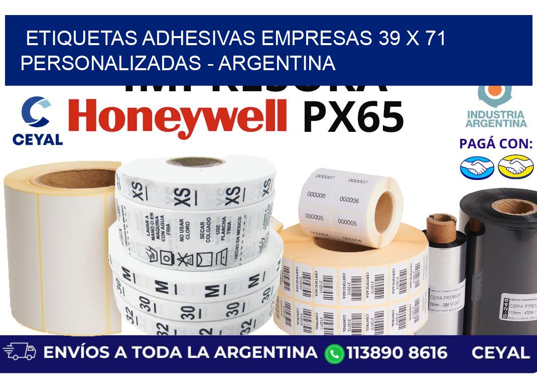 etiquetas adhesivas empresas 39 x 71 personalizadas - Argentina