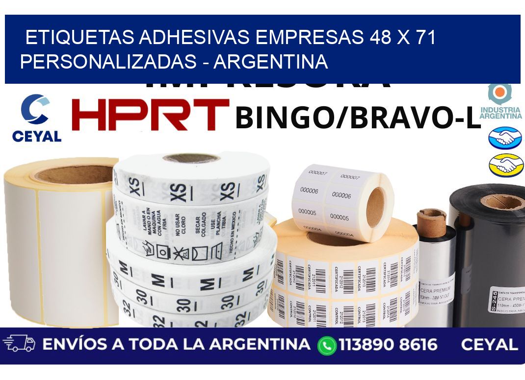etiquetas adhesivas empresas 48 x 71 personalizadas - Argentina