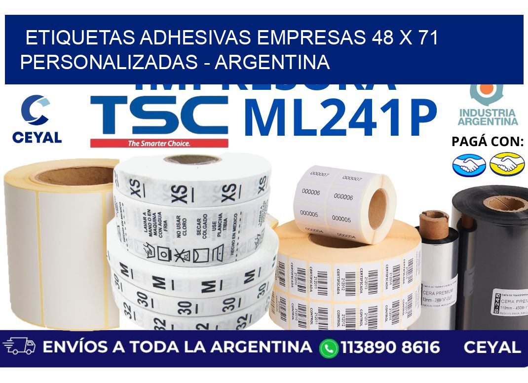 etiquetas adhesivas empresas 48 x 71 personalizadas – Argentina
