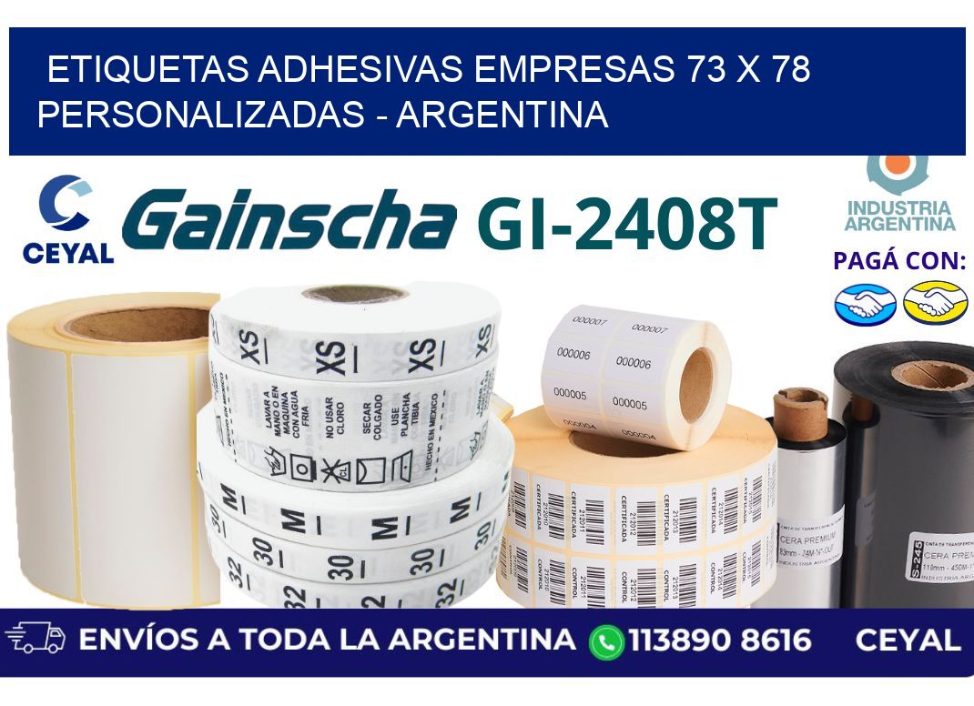 etiquetas adhesivas empresas 73 x 78 personalizadas - Argentina