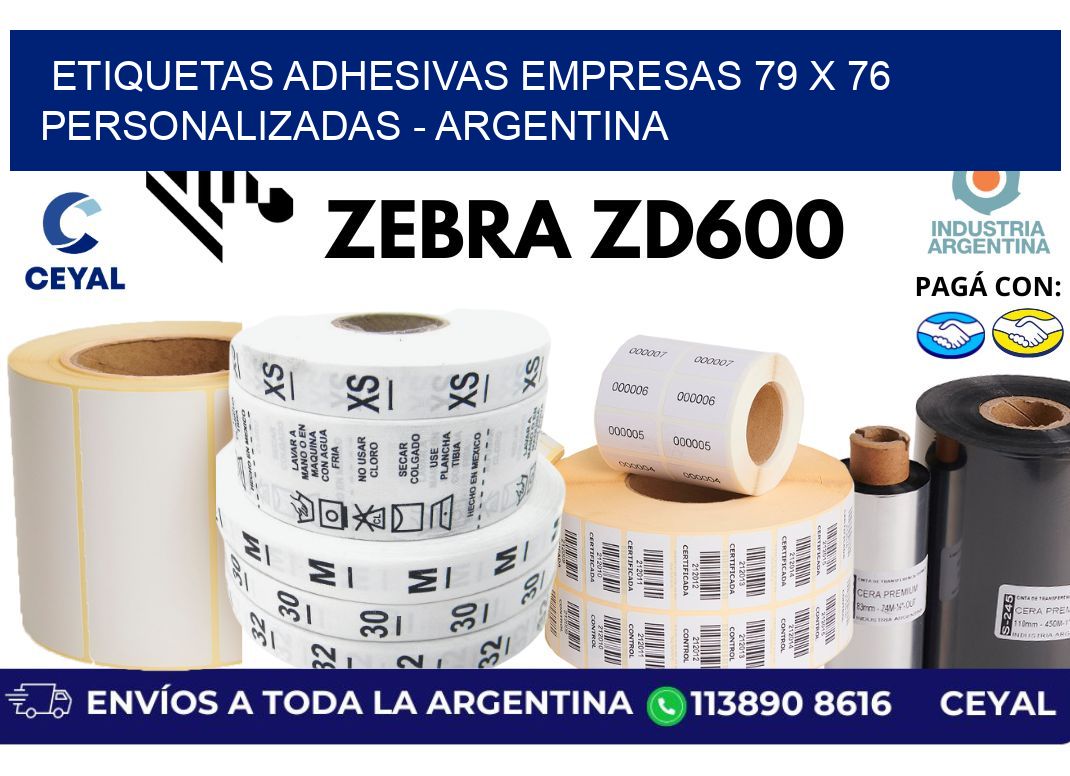 etiquetas adhesivas empresas 79 x 76 personalizadas - Argentina