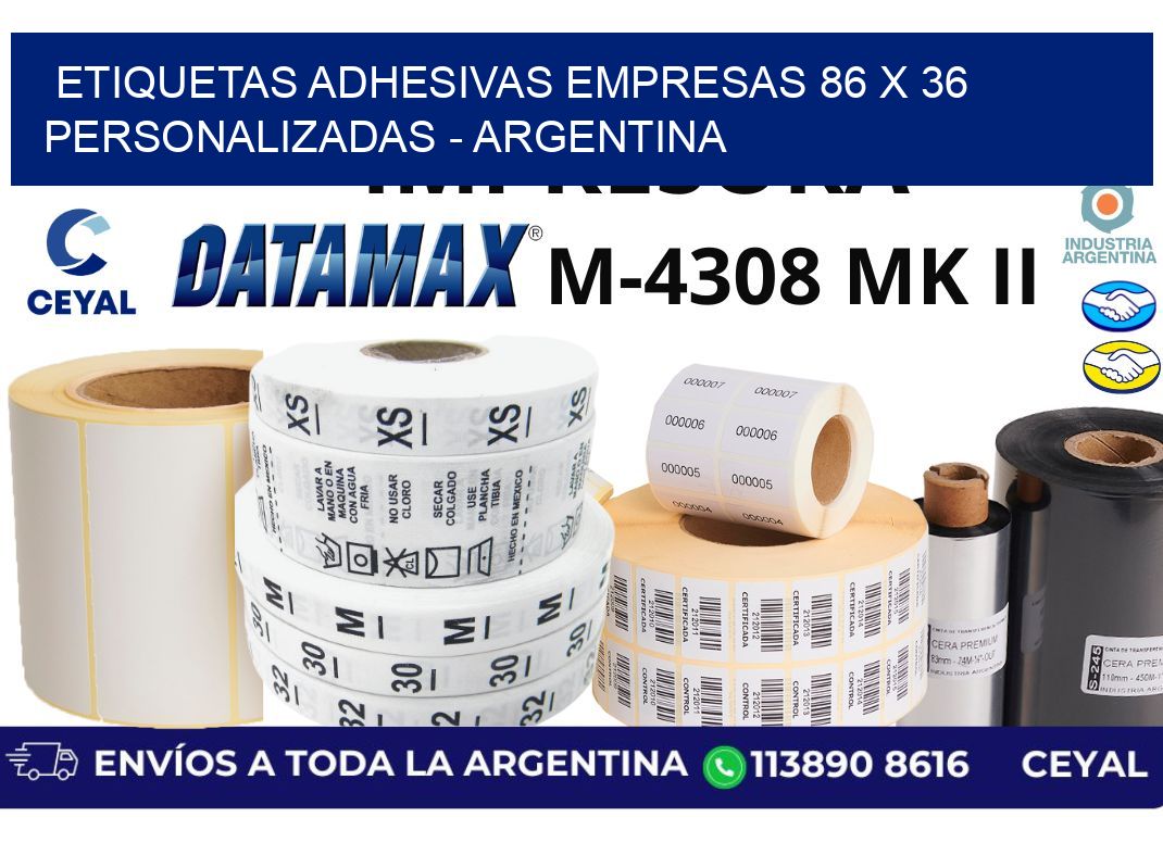 etiquetas adhesivas empresas 86 x 36 personalizadas - Argentina
