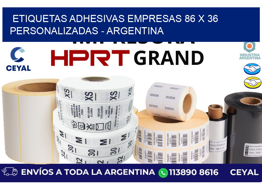 etiquetas adhesivas empresas 86 x 36 personalizadas - Argentina