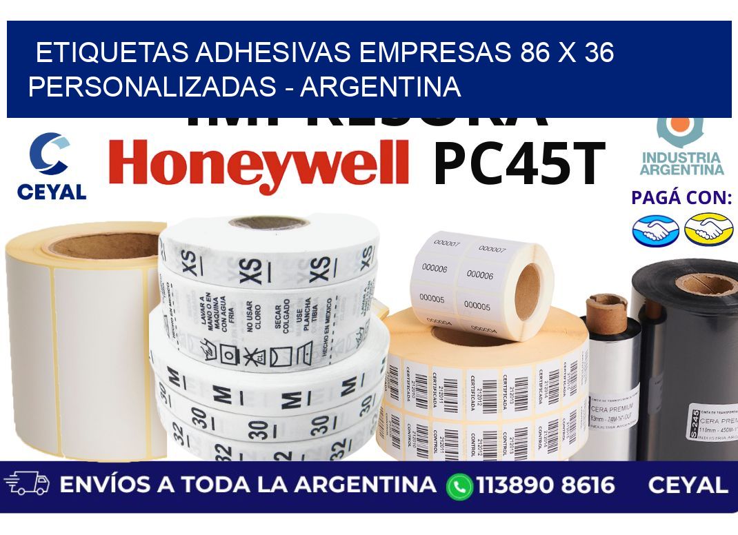 etiquetas adhesivas empresas 86 x 36 personalizadas – Argentina